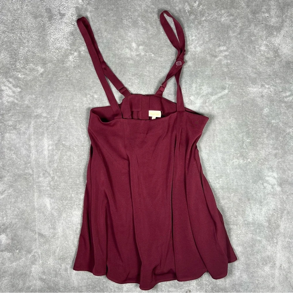 Modcloth Skirt Womens 1x Overall Winner Wine Flowy Holiday Academia Prep Grunge - Picture 3 of 7